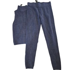 Brand New! Express fuzzy mock neck sleeveless top and leggings